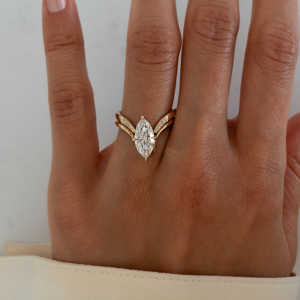 3 CT Marquise Lab Grown Diamond Bridal Set