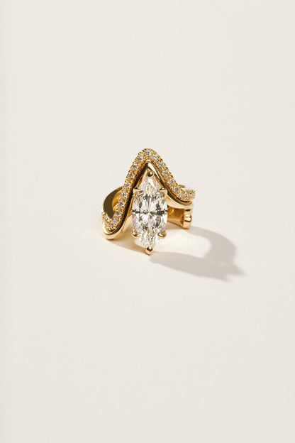 0.40 CT Pear Halo & Pave Lab Grown Diamond Engagement Ring