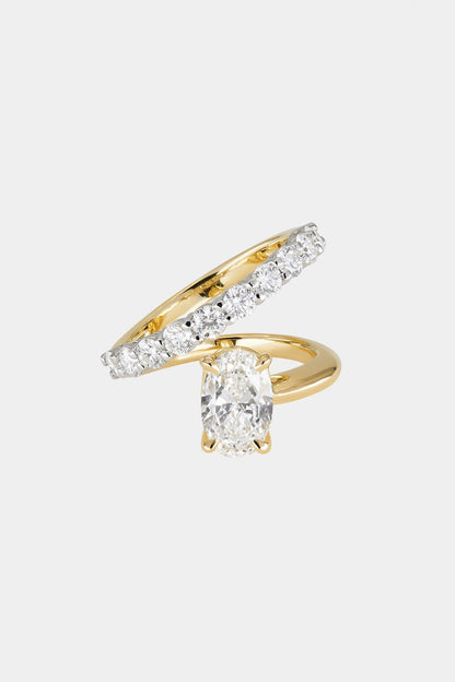 0.40 CT Pear Halo & Pave Lab Grown Diamond Engagement Ring
