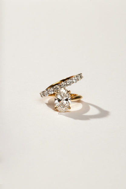 0.40 CT Pear Halo & Pave Lab Grown Diamond Engagement Ring