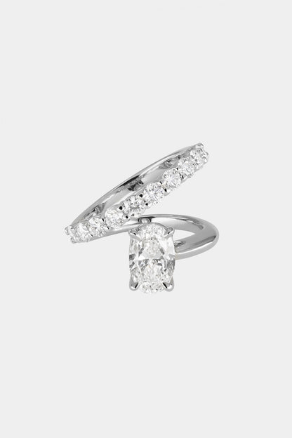 0.40 CT Pear Halo & Pave Lab Grown Diamond Engagement Ring