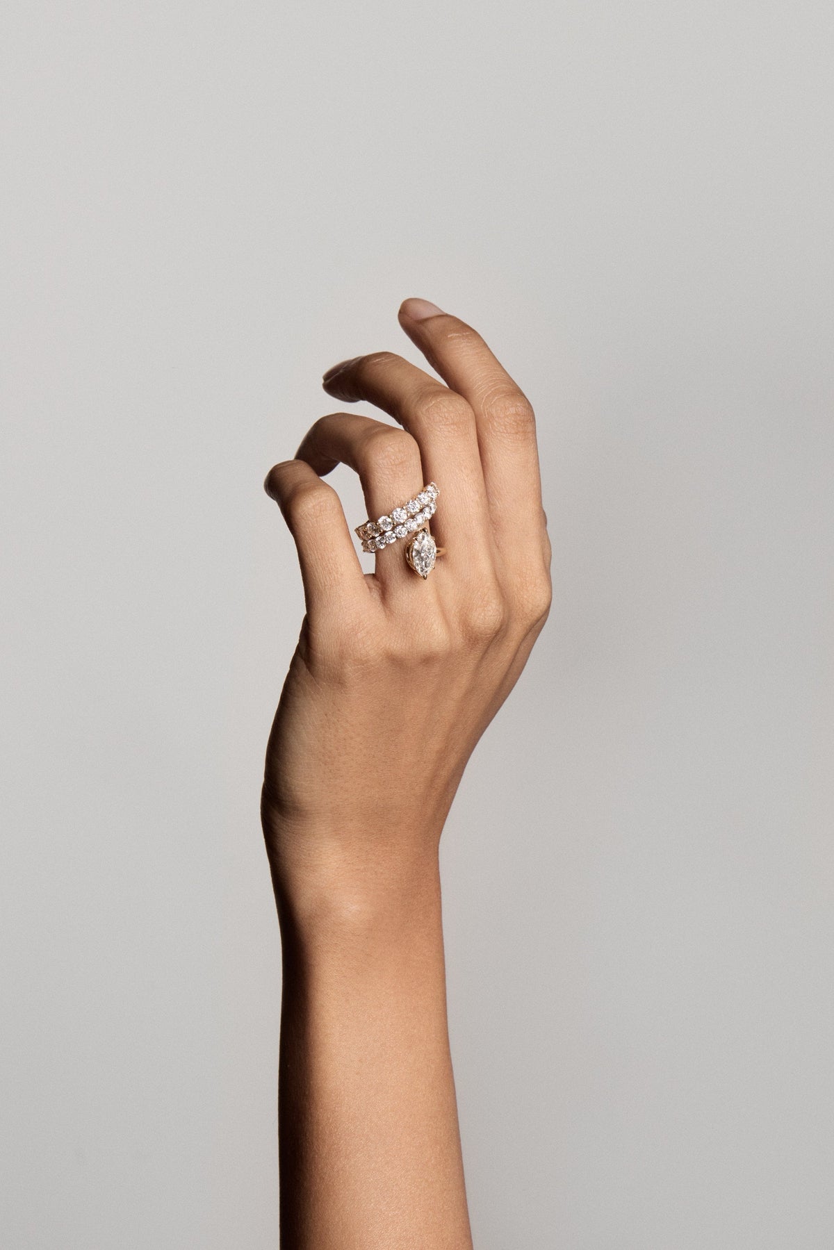 0.40 CT Pear Halo & Pave Lab Grown Diamond Engagement Ring