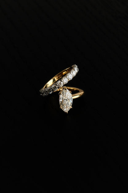 0.40 CT Pear Halo & Pave Lab Grown Diamond Engagement Ring