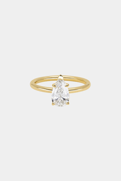 0.40 CT Pear Halo & Pave Lab Grown Diamond Engagement Ring