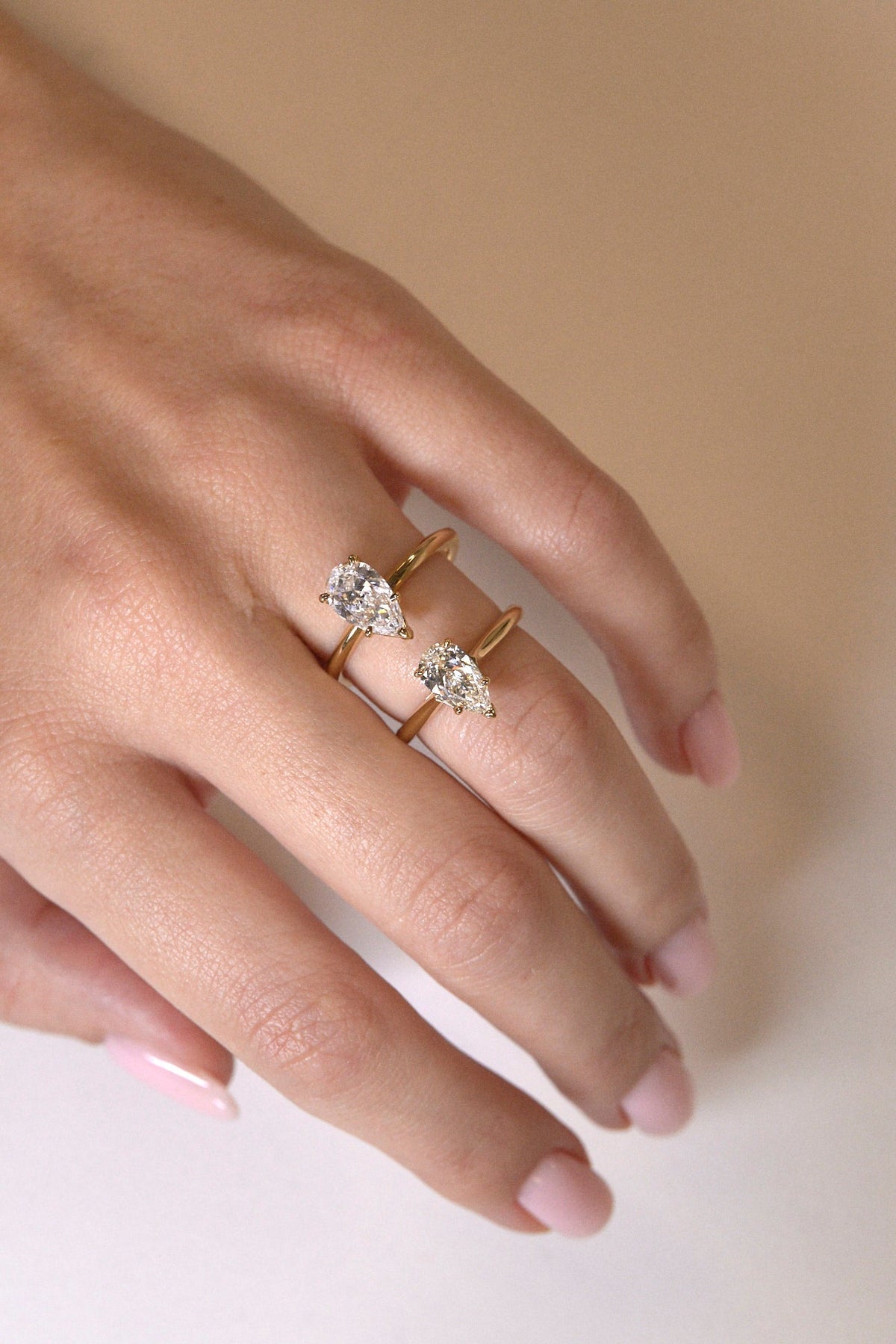 0.40 CT Pear Halo & Pave Lab Grown Diamond Engagement Ring