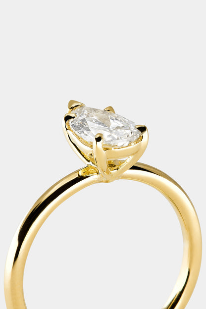 0.40 CT Pear Halo & Pave Lab Grown Diamond Engagement Ring