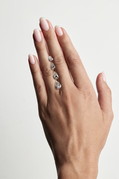 0.40 CT Pear Halo & Pave Lab Grown Diamond Engagement Ring