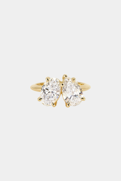 0.40 CT Pear Halo & Pave Lab Grown Diamond Engagement Ring