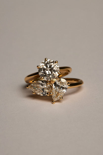 0.40 CT Pear Halo & Pave Lab Grown Diamond Engagement Ring