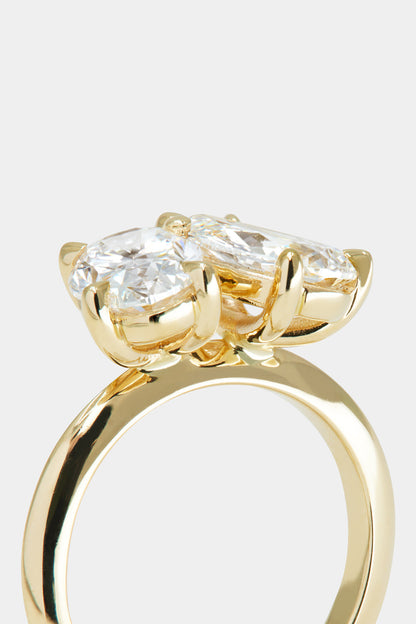0.40 CT Pear Halo & Pave Lab Grown Diamond Engagement Ring