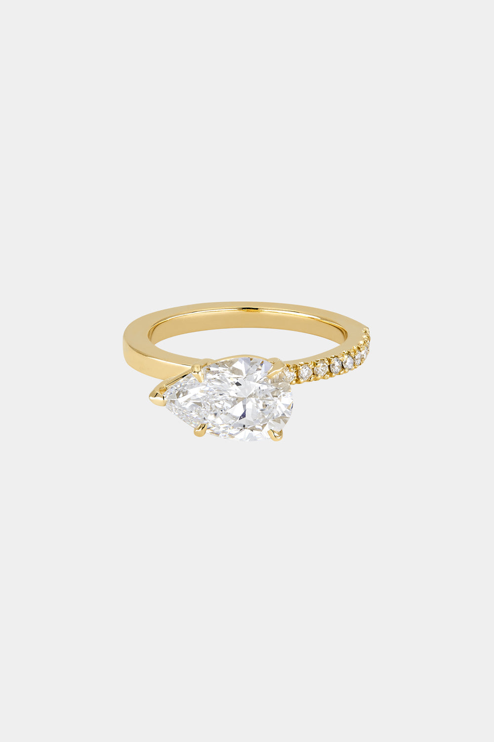 0.40 CT Pear Halo & Pave Lab Grown Diamond Engagement Ring
