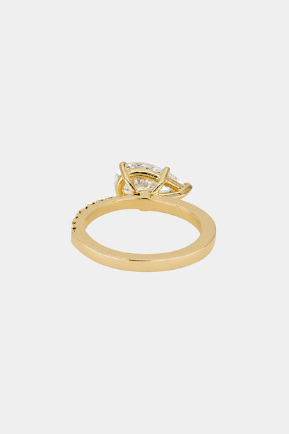 0.40 CT Pear Halo & Pave Lab Grown Diamond Engagement Ring