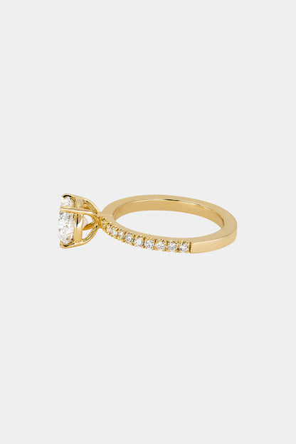 0.40 CT Pear Halo & Pave Lab Grown Diamond Engagement Ring