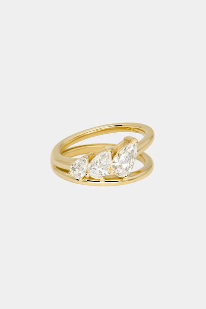 0.40 CT Pear Halo & Pave Lab Grown Diamond Engagement Ring