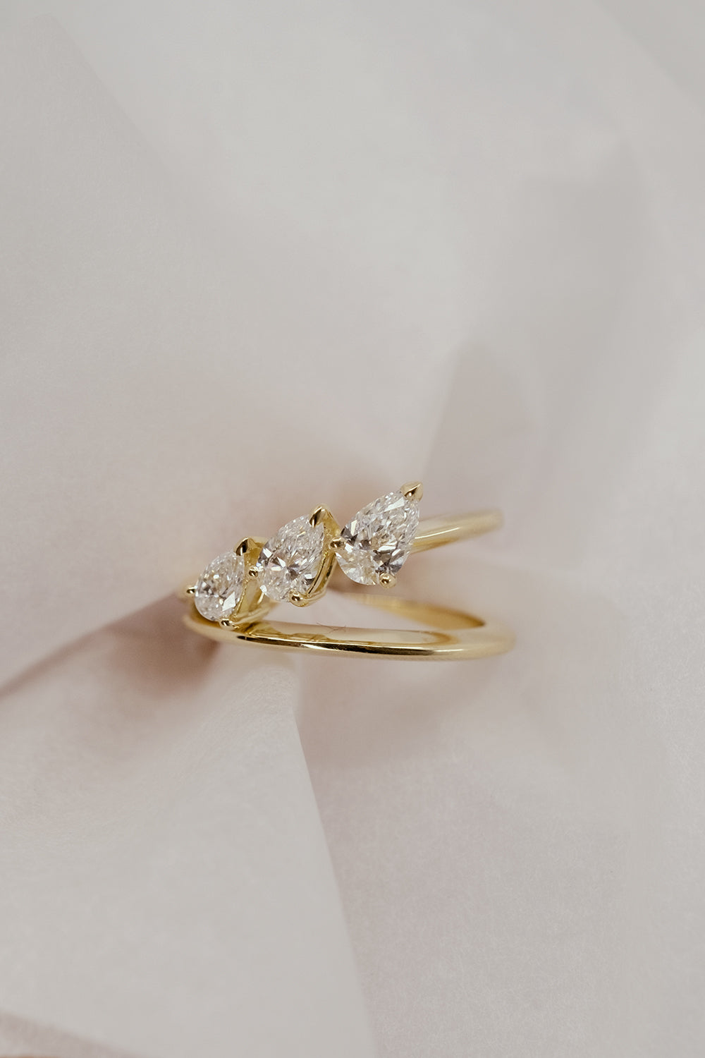 0.40 CT Pear Halo & Pave Lab Grown Diamond Engagement Ring