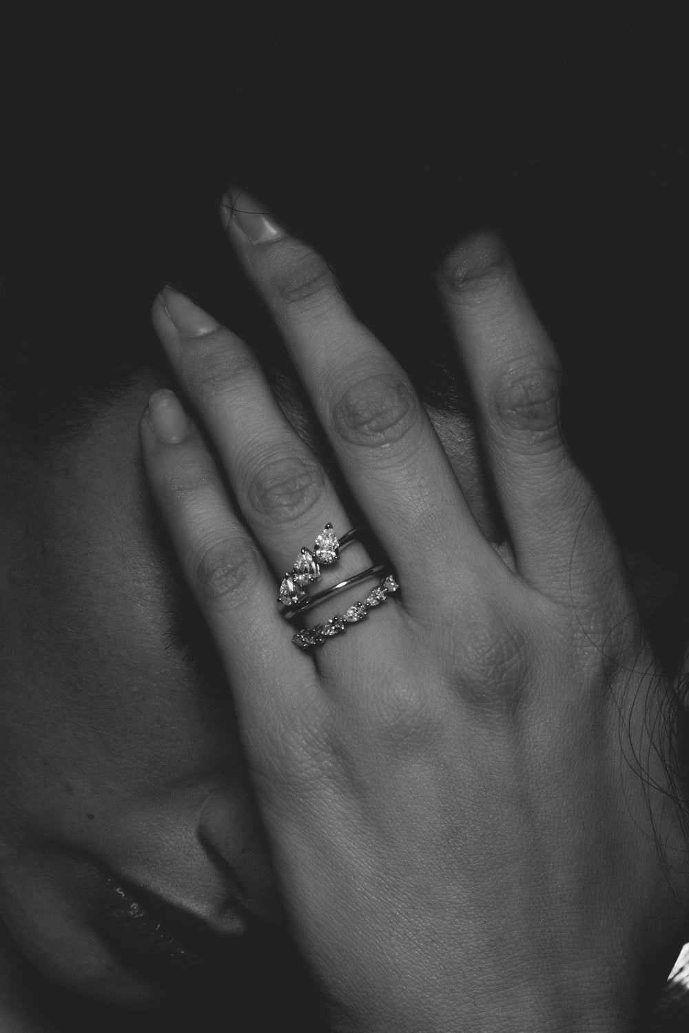 0.40 CT Pear Halo & Pave Lab Grown Diamond Engagement Ring