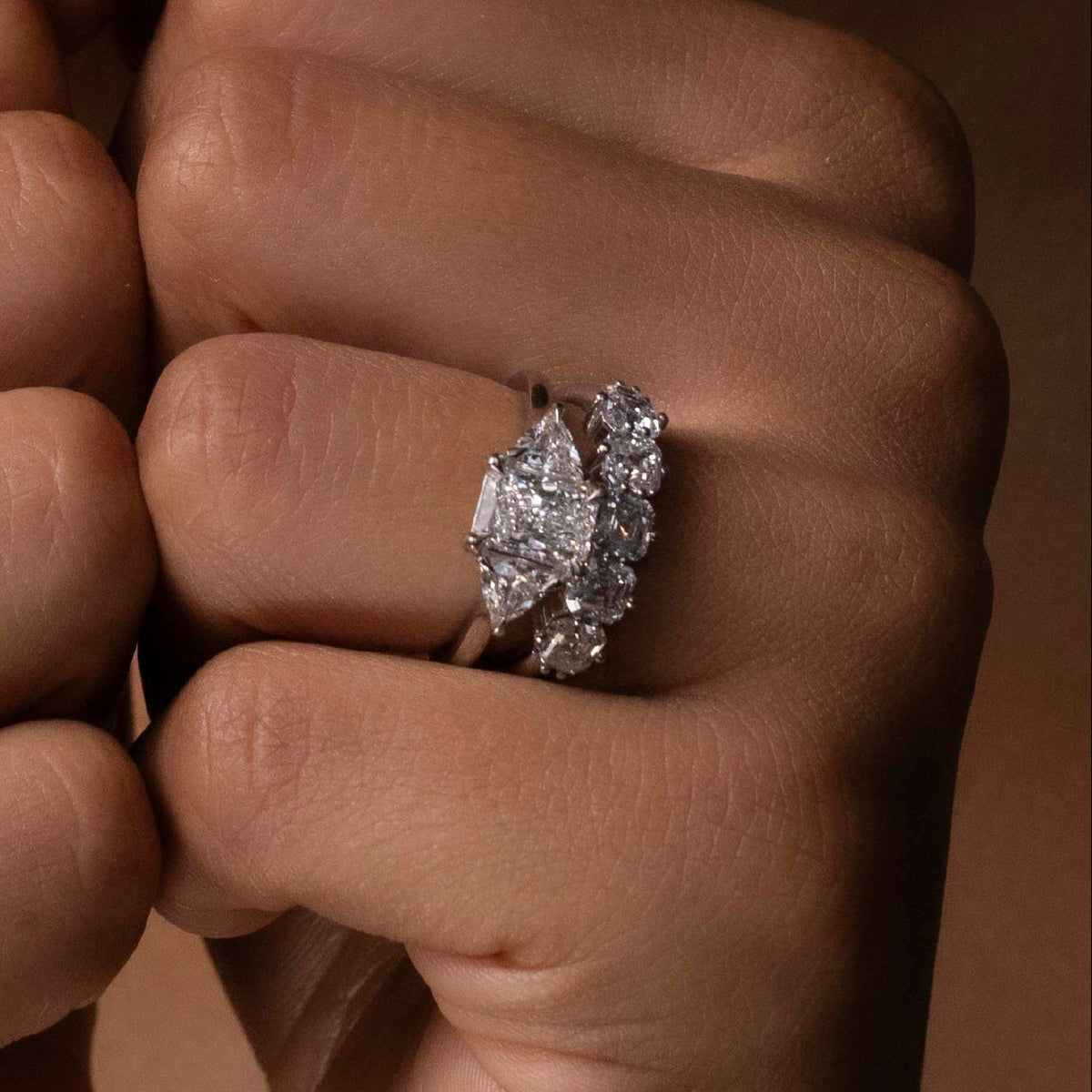 2 CT Radiant: Three Stone Lab Grown Diamond Engagement Ring