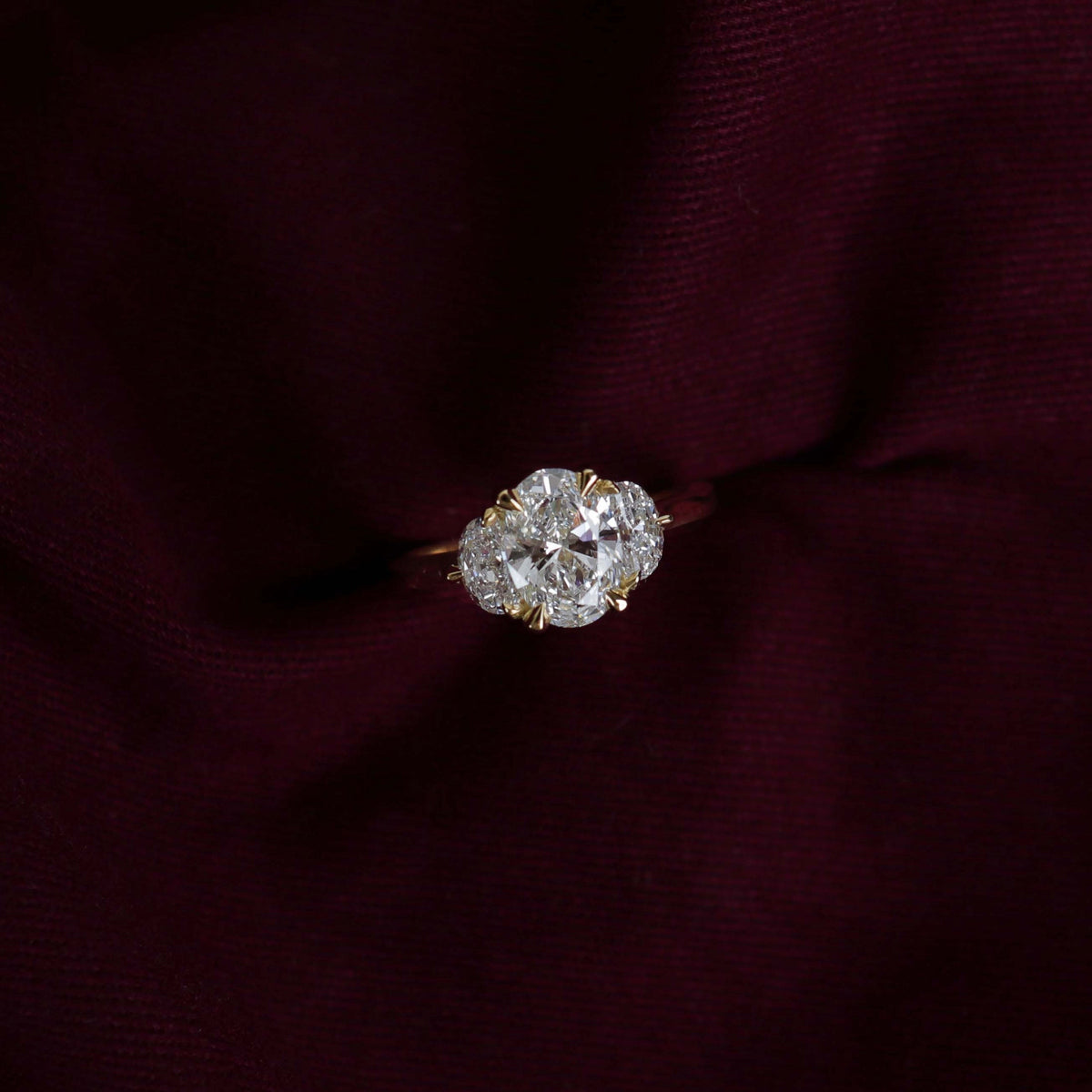 2.5 CT Oval: Three Stone Lab Grown Diamond