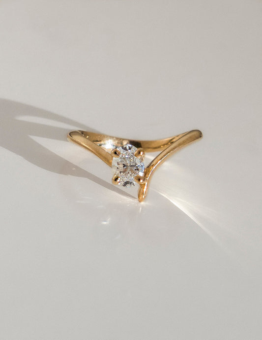 0.5 CT Oval Cut Lab Grown Diamond Solitaire Engagement Ring