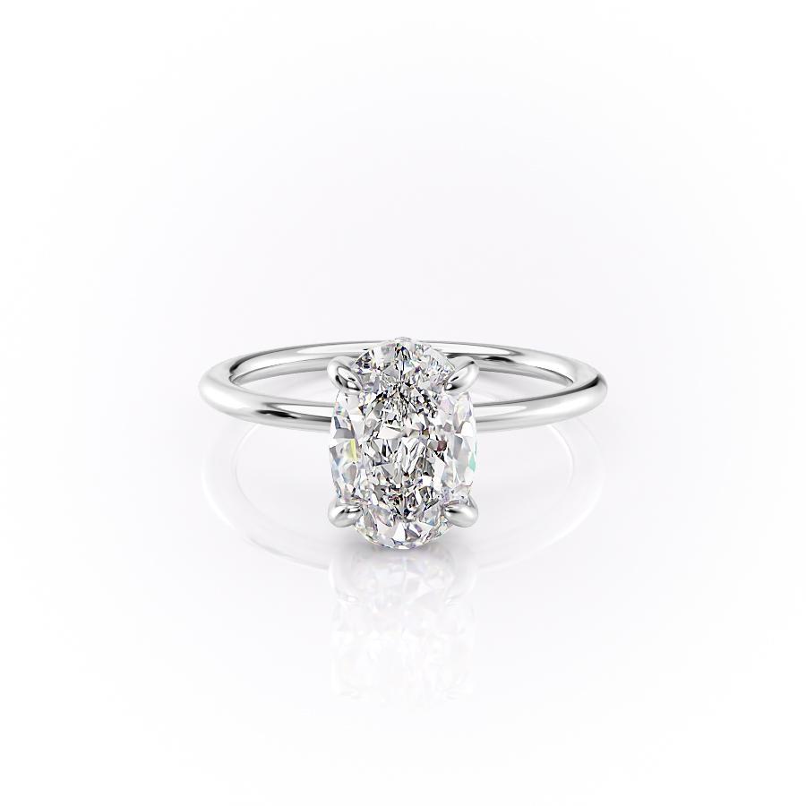 2.10 CT Oval Cut Solitaire Style Moissanite Engagement Ring