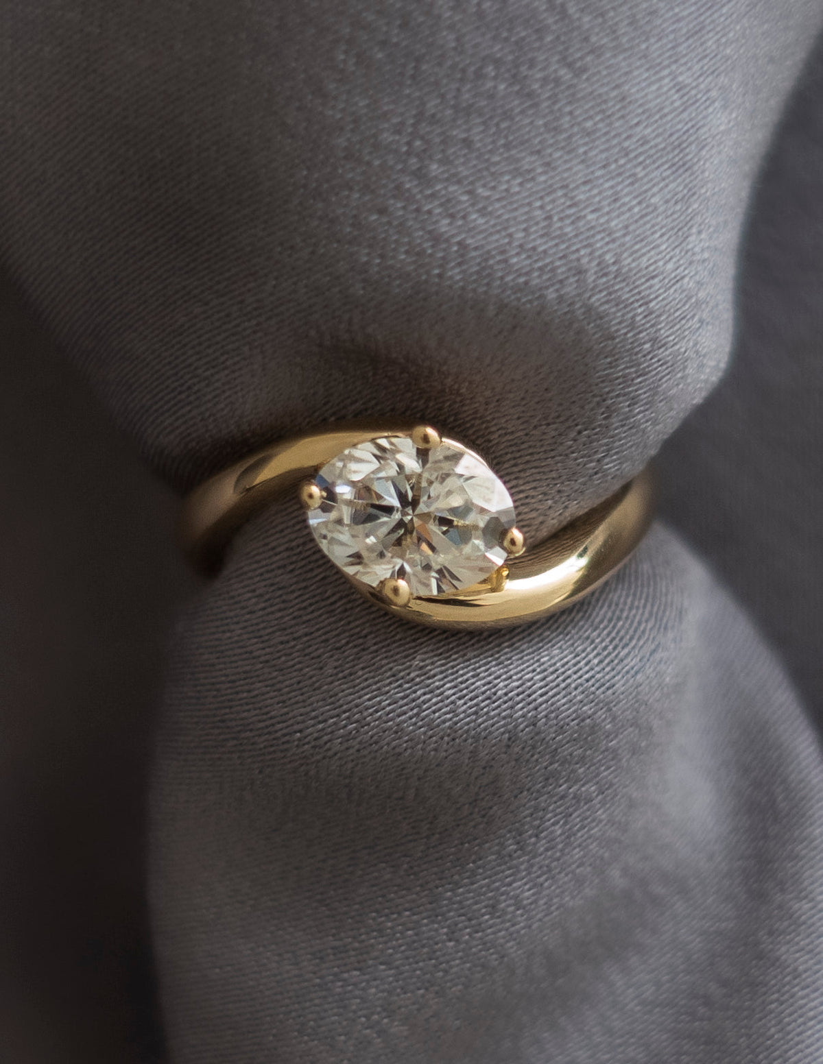 1.0 - 2.0 CT Oval Cut Lab Grown Diamond Solitaire Engagement Ring