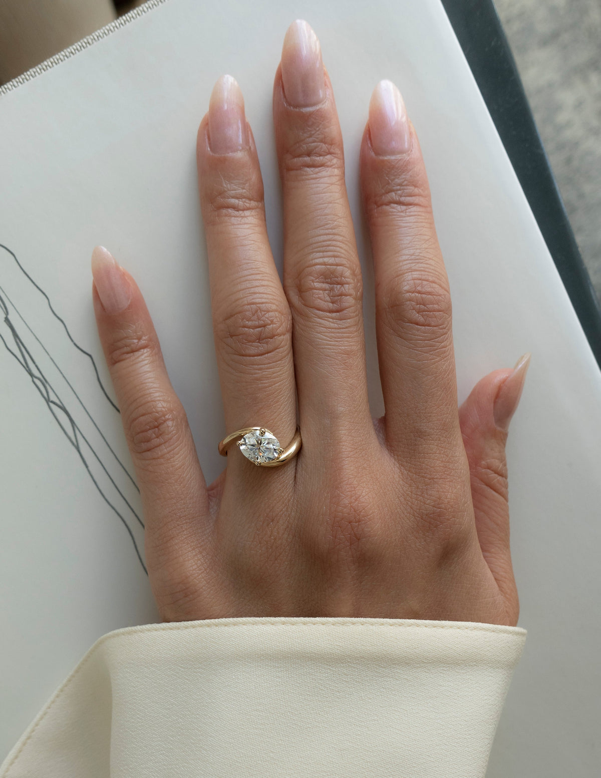 1.0 - 2.0 CT Oval Cut Lab Grown Diamond Solitaire Engagement Ring