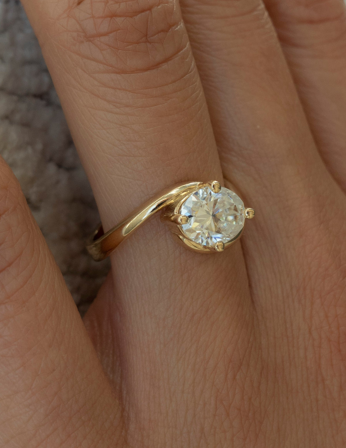 1.0 - 2.0 CT Oval Cut Lab Grown Diamond Solitaire Engagement Ring