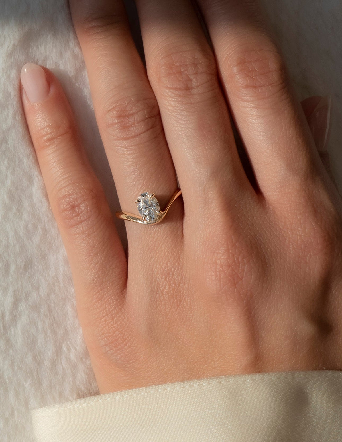 1.0 - 2.0 CT Oval Cut Lab Grown Diamond Solitaire Engagement Ring