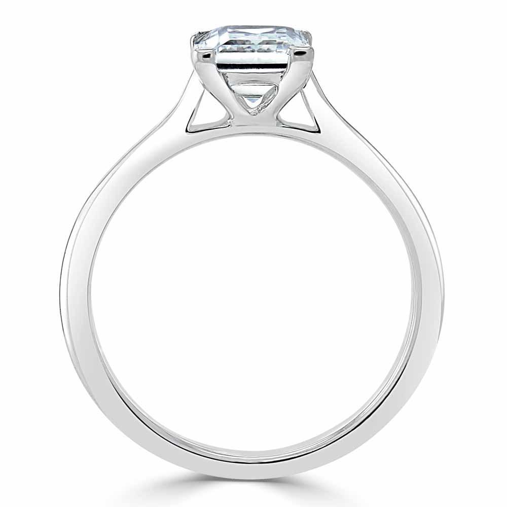 1.0 CT Cushion Cut Moissanite Solitaire Engagement Ring