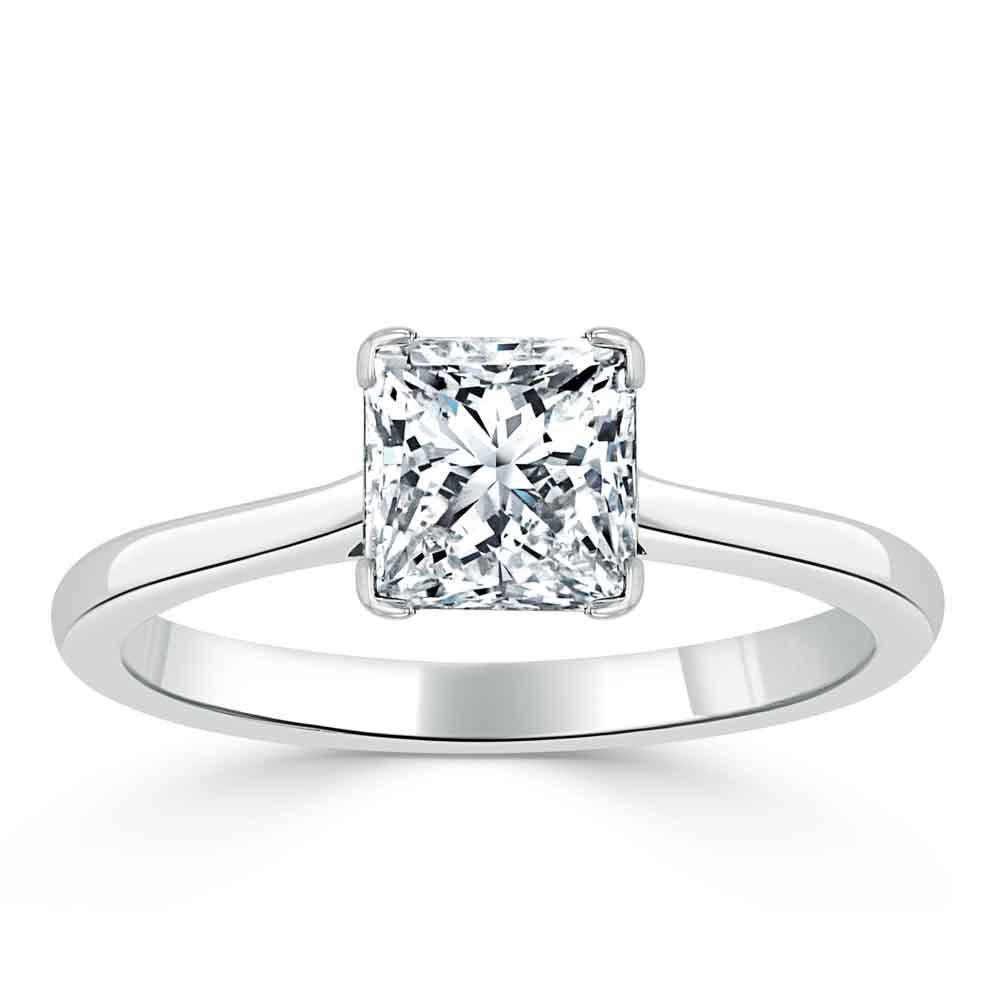 1.0 CT Cushion Cut Moissanite Solitaire Engagement Ring