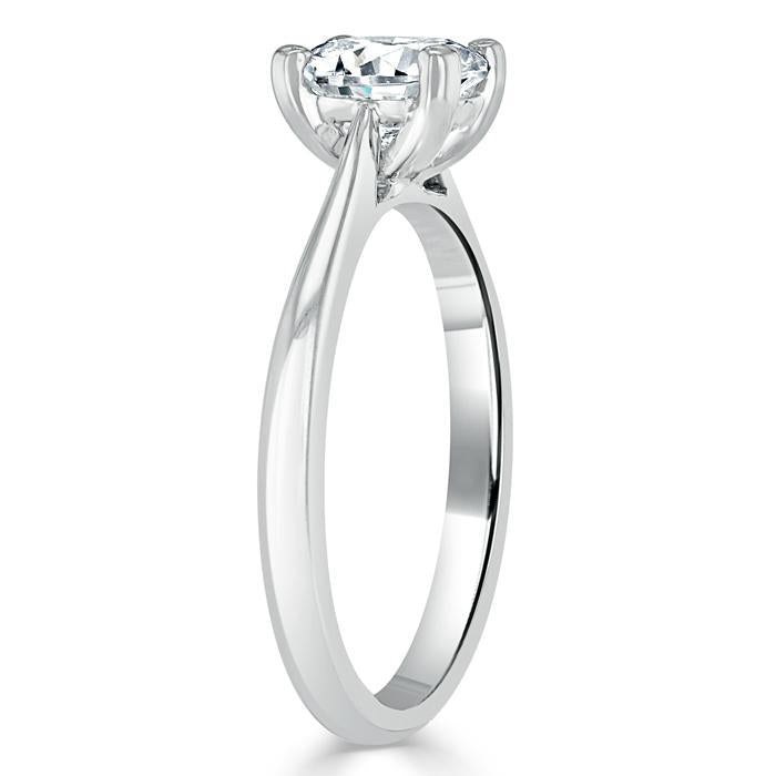 1.0 CT Cushion Cut Solitaire Moissanite Engagement Ring