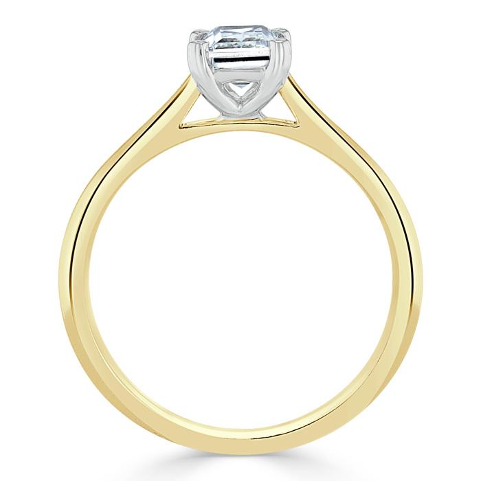 1.0 CT Emerald Cut Moissanite Solitaire Engagement Ring