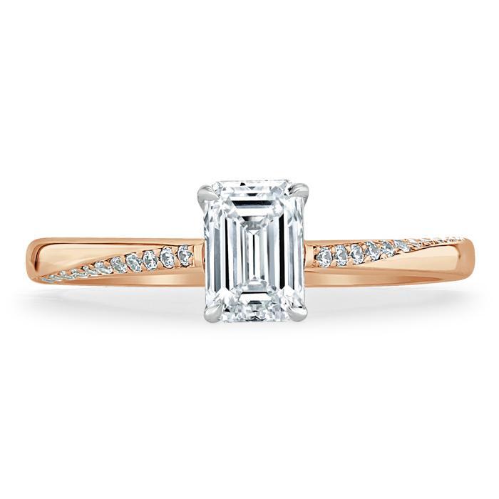 0.75 CT Emerald Cut Solitaire Moissanite Engagement Ring