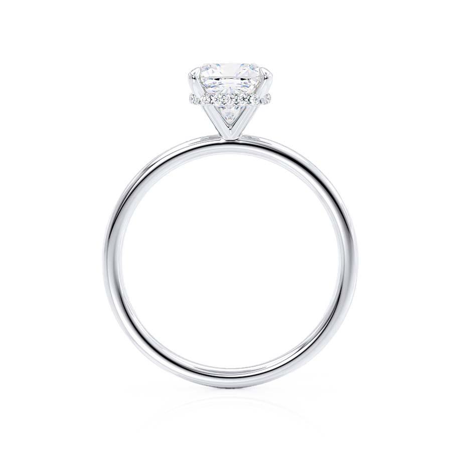 1.30 CT Cushion Shaped Moissanite Hidden Halo Engagement Ring