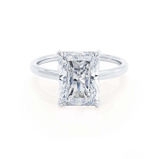 1.20 CT Radiant Shaped Moissanite Hidden Halo Engagement Ring