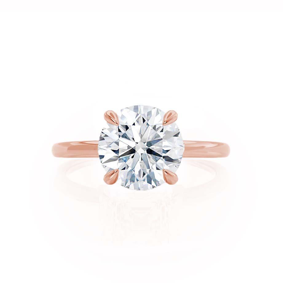 1.20 CT Round Shaped Moissanite Hidden Halo Style Engagement Ring