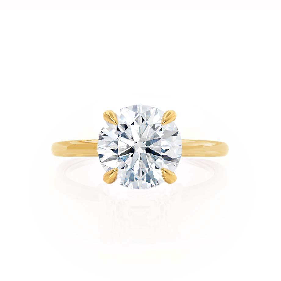 1.0 CT Round Shaped Moissanite Hidden Halo Style Engagement Ring