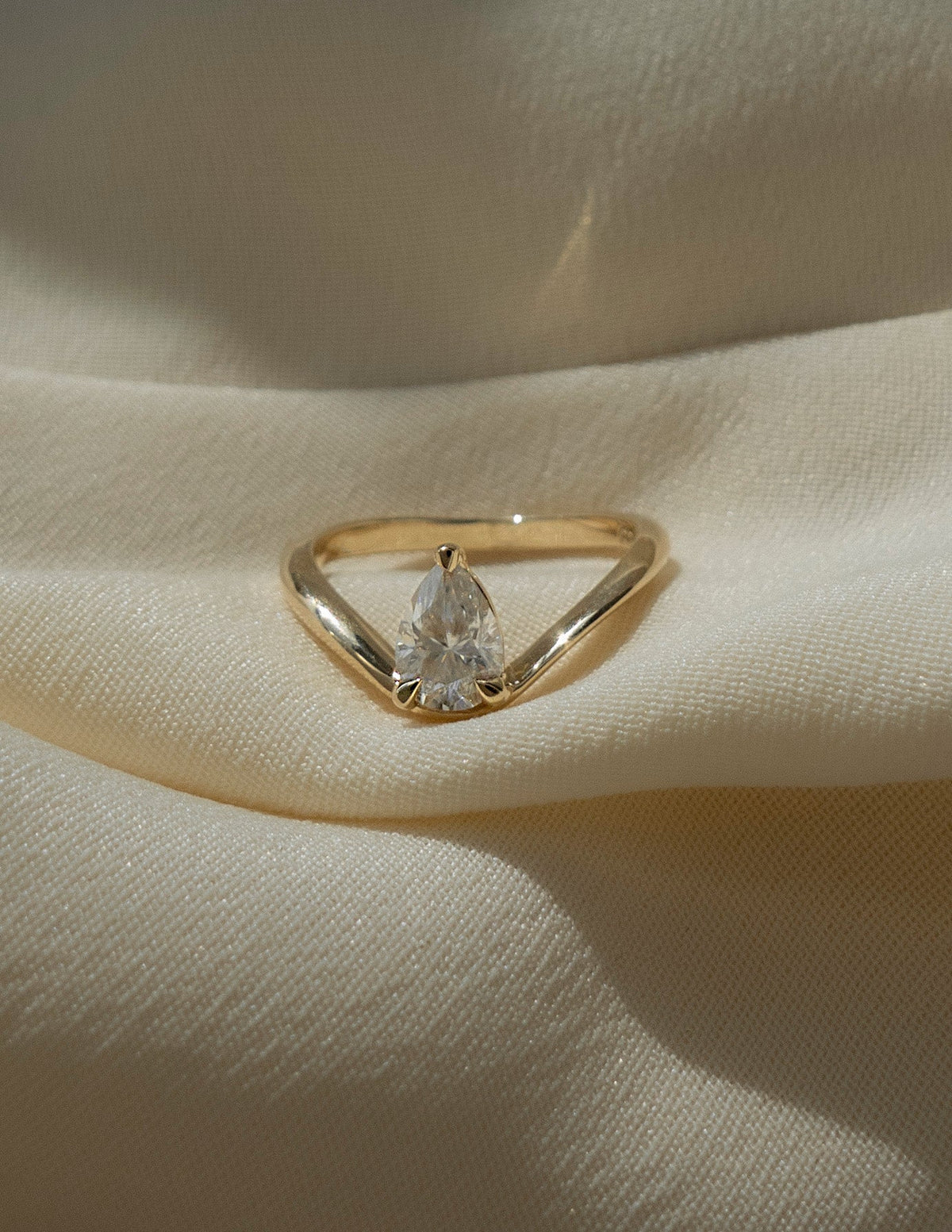 1.0 - 2.0 CT Pear Cut Lab Grown Diamond Solitaire Engagement Ring