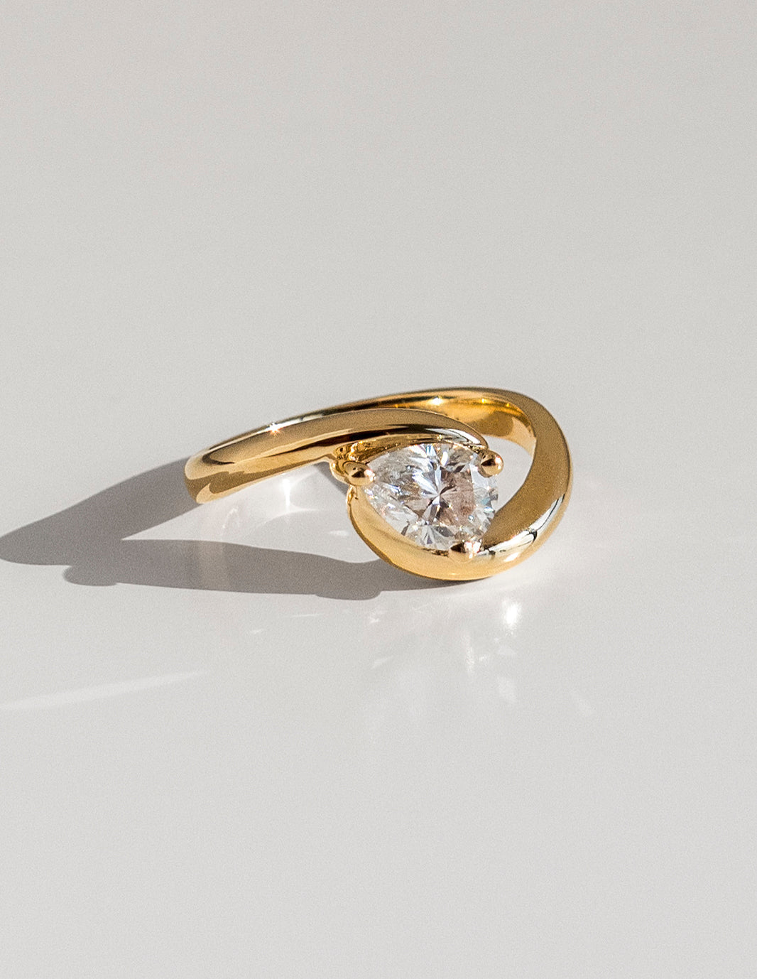 1.0 CT Pear Cut Lab Grown Diamond Solitaire Engagement Ring
