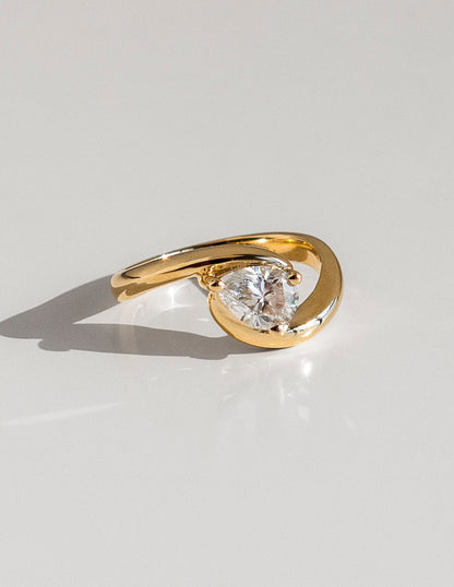 1.0 CT Pear Cut Lab Grown Diamond Solitaire Engagement Ring