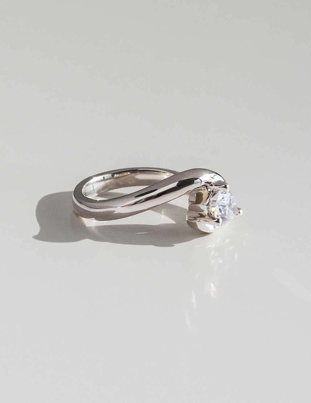 1.0 CT Pear Cut Lab Grown Diamond Solitaire Engagement Ring