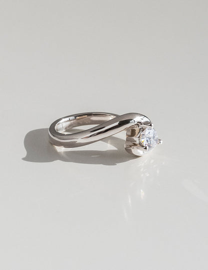 1.0 CT Pear Cut Lab Grown Diamond Solitaire Engagement Ring