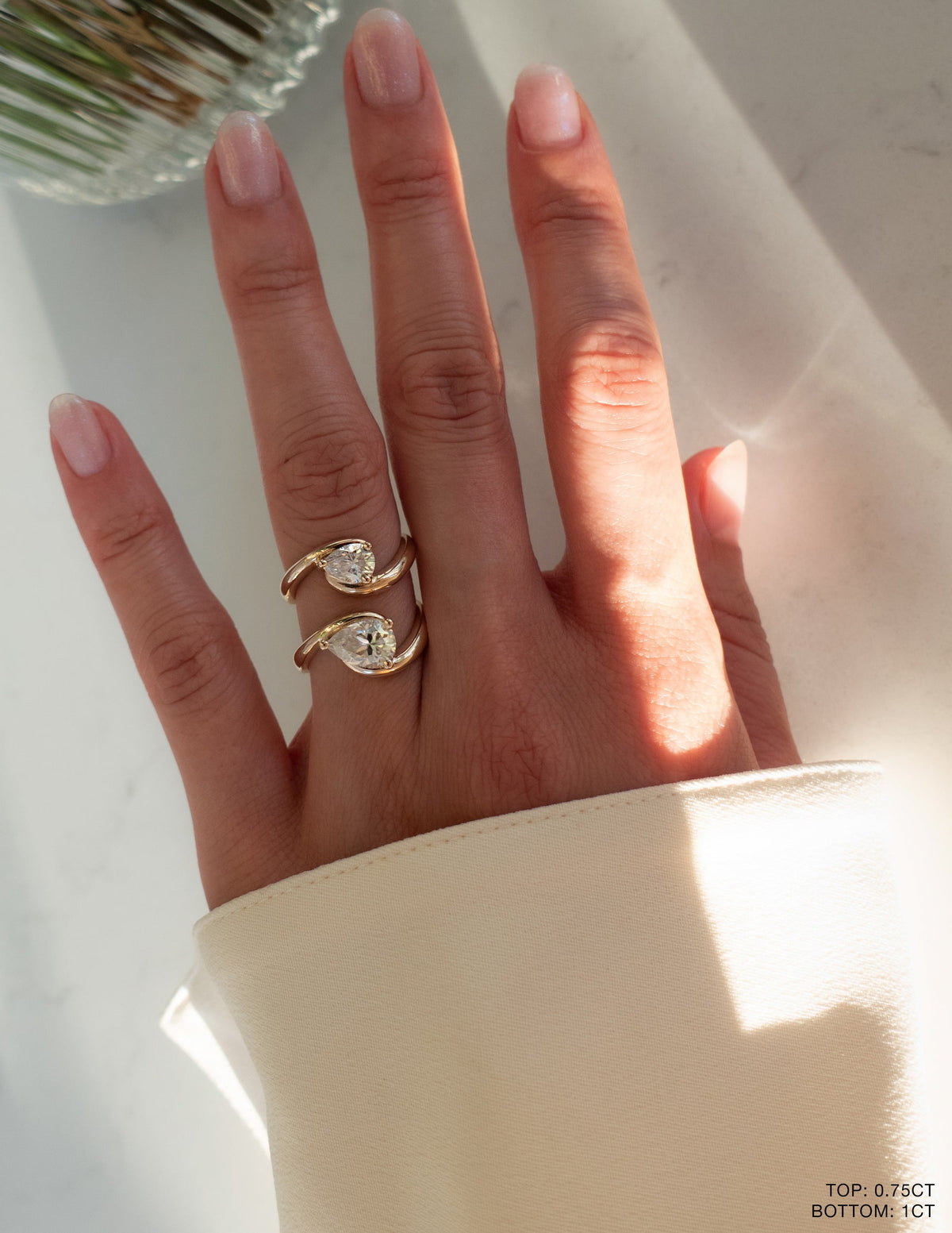 1.0 CT Pear Cut Lab Grown Diamond Solitaire Engagement Ring