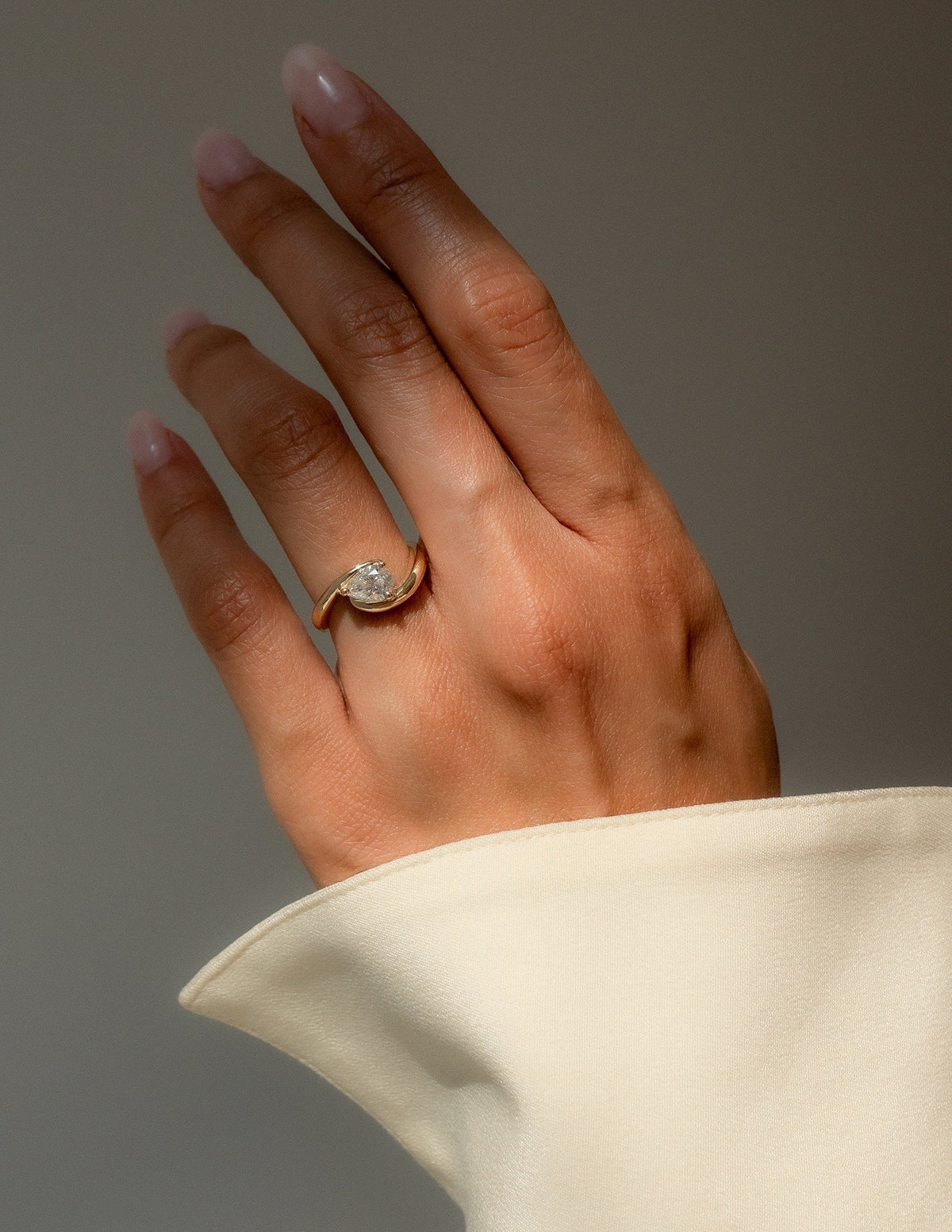 1.0 CT Pear Cut Lab Grown Diamond Solitaire Engagement Ring