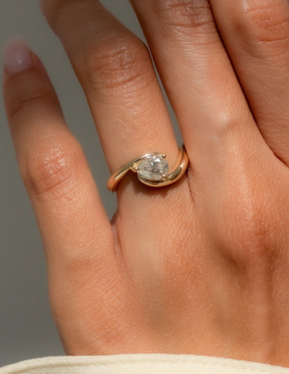 1.0 CT Pear Cut Lab Grown Diamond Solitaire Engagement Ring