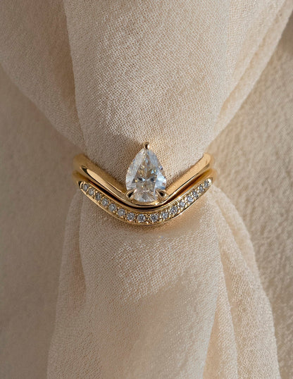 1.0 - 2.0 CT Pear Cut Lab Grown Diamond Solitaire Engagement Ring