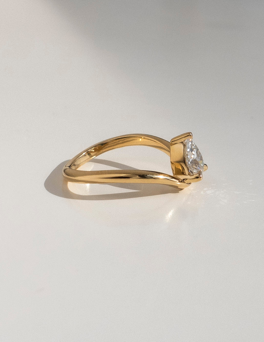 1.0 - 2.0 CT Pear Cut Lab Grown Diamond Solitaire Engagement Ring