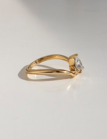 1.0 - 2.0 CT Pear Cut Lab Grown Diamond Solitaire Engagement Ring
