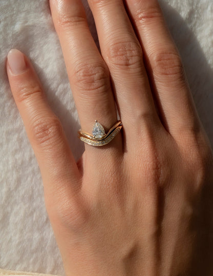 1.0 - 2.0 CT Pear Cut Lab Grown Diamond Solitaire Engagement Ring