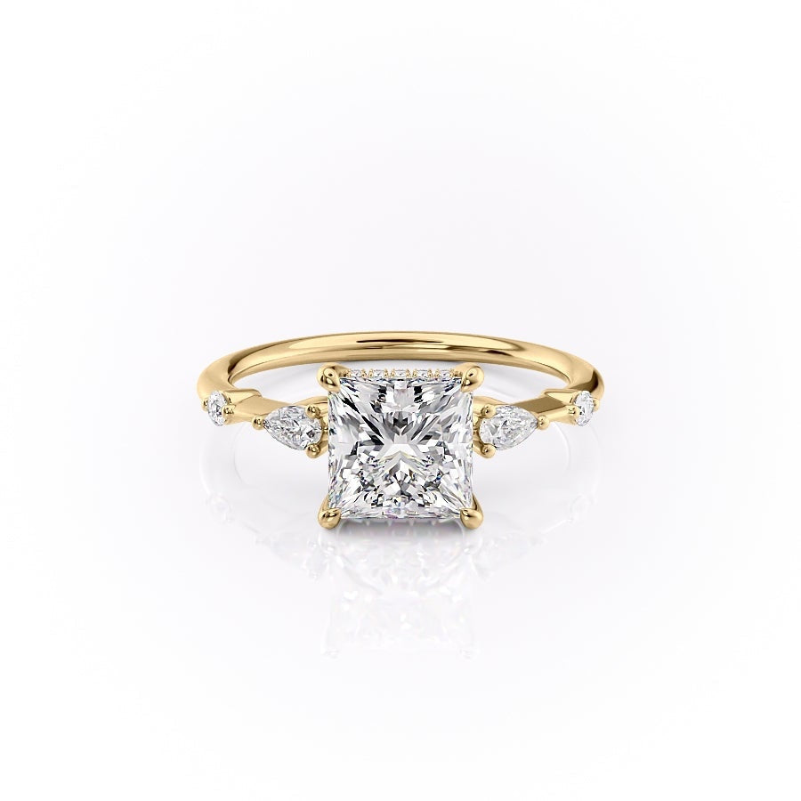 2.08 CT Princess Cut Solitaire Dainty Style Moissanite Engagement Ring